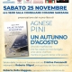 Presentazione di “Un autunno d’agosto” di Agnese Pini sabato 25 novembre ore 16 a Sarzana – Sala consiliare del Comune