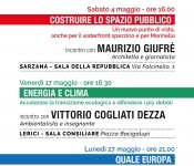 Per la giustizia sociale e ambientale – Sarzana il 4 maggio, Lerici il 17 maggio e La Spezia il 27 maggio
