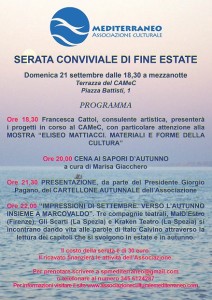 Locandina serata conviviale 21 Settembre 2014
