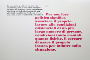 Firenze, Palazzo Strozzi, mostra "Libero" di Ai Weiwei, riproduzione di una frase dell'artista (2016) (foto Giorgio Pagano)  