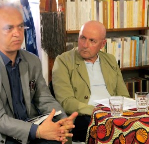 Roma, libreria Griot, Paolo Dieci e Giorgio Pagano alla presentazione di "Sao Tomé e Principe-Diario do centro do mundo" (2017) (foto archivio Giorgio Pagano)