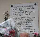 Bruno Brizzi e la lapide alla Chiappa a Giovanni Pagani e a Ezio Grandis